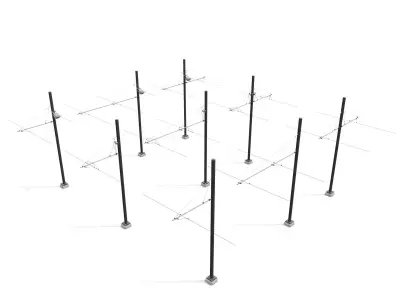 Tram Catenary - Modular pack 3D model