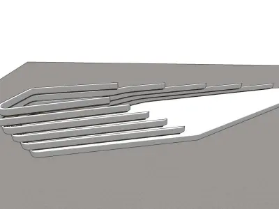 Contemporary boundary wall 3D model