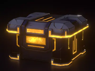 Sci Fi Chest  Low-poly 3D model