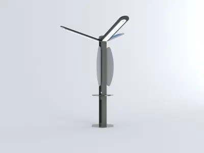 Wi-fi light poles Low-poly 3D model