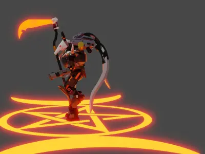 Demonic Mech Low-poly 3D model