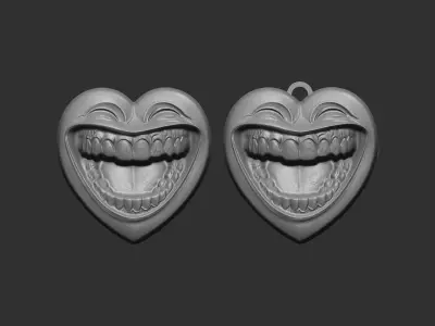 valentines smile heart pentant  3D print model