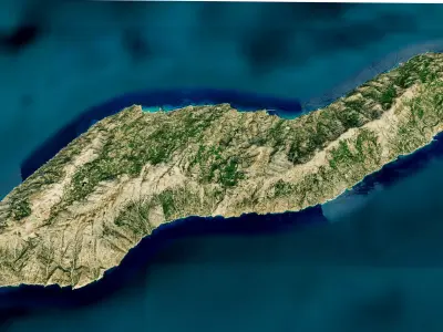 Icaria island 3d model terrain 3D model