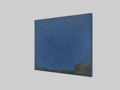 The Starry Night Painting Low-poly 3D model
