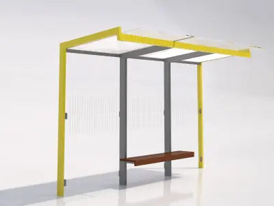 MMCite Geomere Bus Shelter Collection 3D model