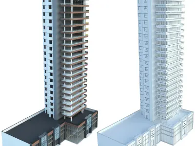 High rise office building No 3 3D model