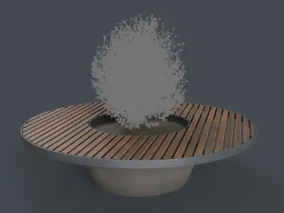 Modern Outdoor Bench 102 PBR Game Ready Low-poly 3D model