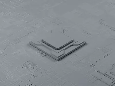 Artificial Intelligence AI Chip Computer Processor 3D model