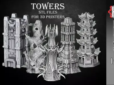 Heresylab - Fantasy Towers Set of 6 3D print model
