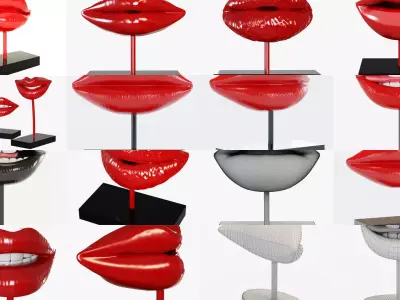 Collection of figurines of lips 9 models 3D Model Pack