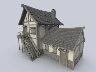 Medieval house collection 3D Model Pack