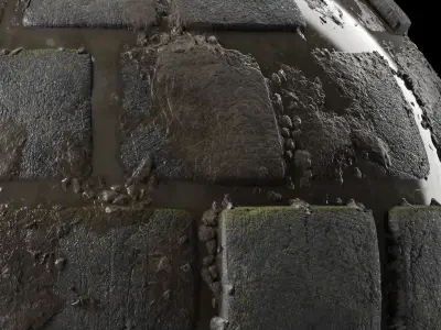 Pavement Materials 27- Slat Stone Paving - Pbr 4k Seamless Texture