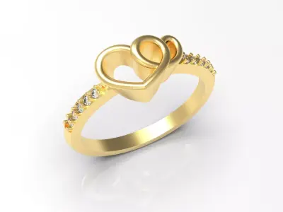Jewelry heart ring 3D print model