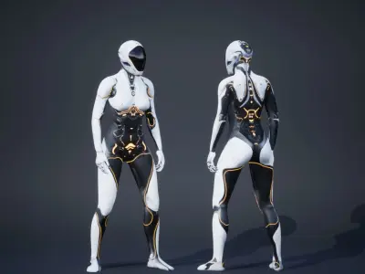 Sci-Fi Female 3 Low-poly 3D model