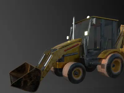 3D JCB forklift Low-poly 3D model