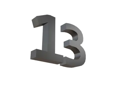 Date Number 13 v1 001 Low-poly 3D model