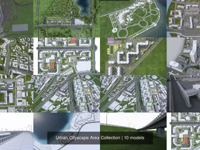 Urban Cityscape Area Collection 3D Model Pack