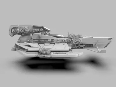 Sci-Fi Spacecraft 3D Printable  3D print model