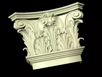 carved pilaster 3D model 12