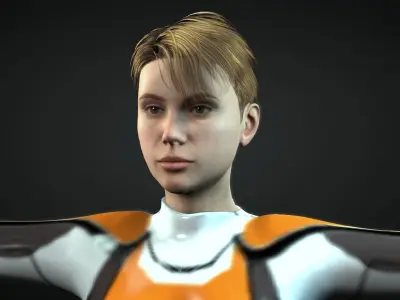 Fiction Woman Low-poly 3D model