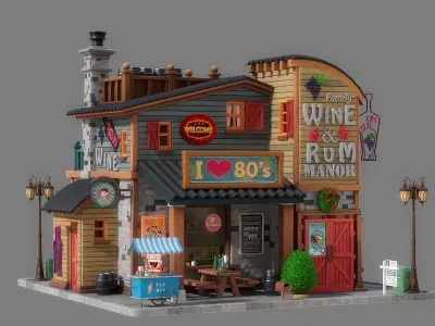 Cartoon House 03 3D model