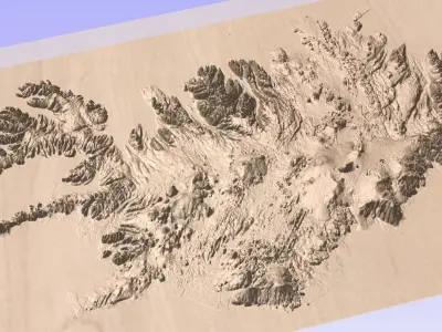 Majestic Icelandic terrain landscape 3D model 3D model