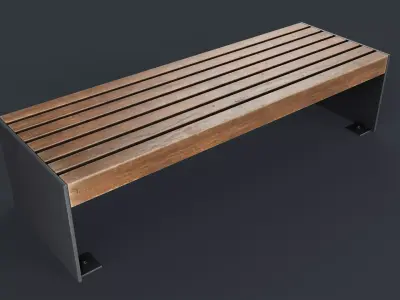 Modern Outdoor Bench 12 PBR Game Ready Low-poly 3D model