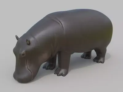 Hippo Low-poly 3D model