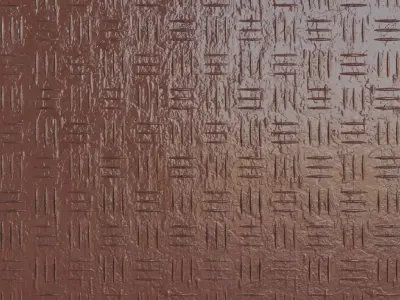 Diamond Metal Plate Brown PBR Seamless Texture