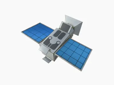 Satellite E07 Dirt Blue - SciFi Space Design Low-poly 3D model