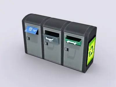 Recycling Container Low-poly 3D model