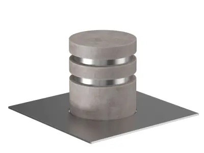 Concrete sidewalk parking barrier bollards 3D model