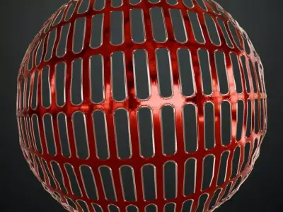 Red Shine Metal Grill Transparent PBR Seamless Texture