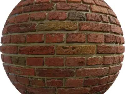 Mixed Red Brown Handmade Bricks PBR Texture Texture