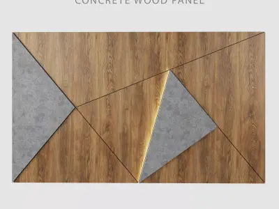 Concrete Wood Panel 3 3D model