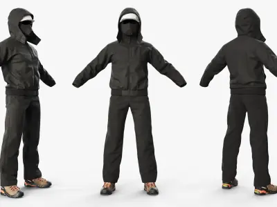  Winter Construction Workwear Set Black 