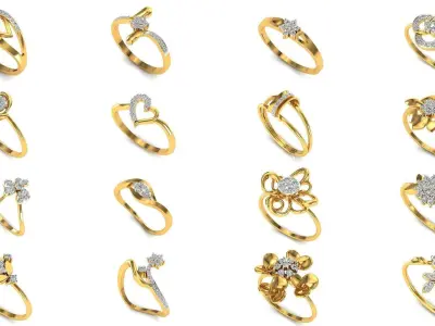 88 light weight cocktail rings   3D Model Pack