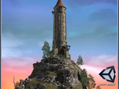 Wizards Tower Low-poly 3D model