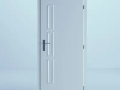 Indoor Outdoor White Door Set 1 3D model