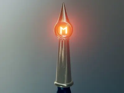 Sword with light 3D model