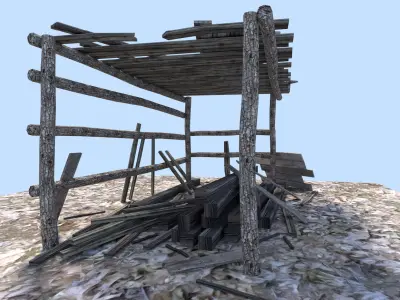 wood pile 3D model
