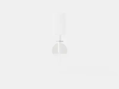 Amherst Wall Lamp - Silver - White Lampshade Low-poly 3D model