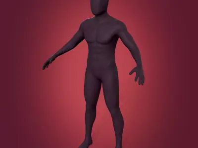 Rigged Character - IK-FK Rig - Man Humanoid Ninja Robot Fighter Low-poly 3D model