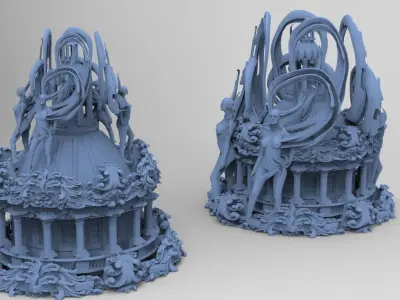 Art Deco Victorian fantasy architecture collection 3D model