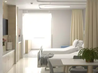 Modern Hospital Accomapanying Room 3D model