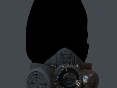 Gas mask helmet 3d model scifi Low-poly Low-poly 3D model Low-poly 3D model