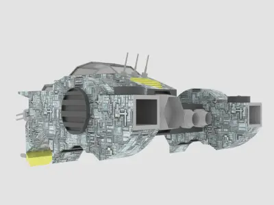 Jupiter - E Spaceship Low-poly 3D model