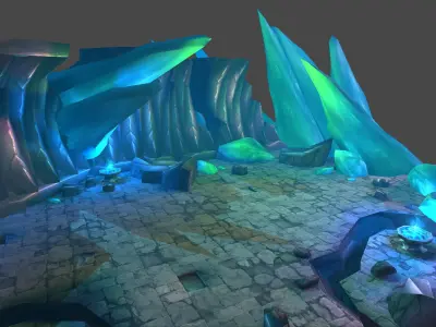 Fantasy Chess RPG Environment - Dungeon4 Low-poly 3D model