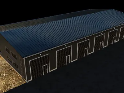 Modern Gray Warehouse 3D model