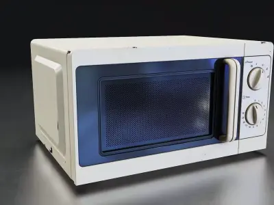Vintage Microwave Oven Low-poly 3D model purchase